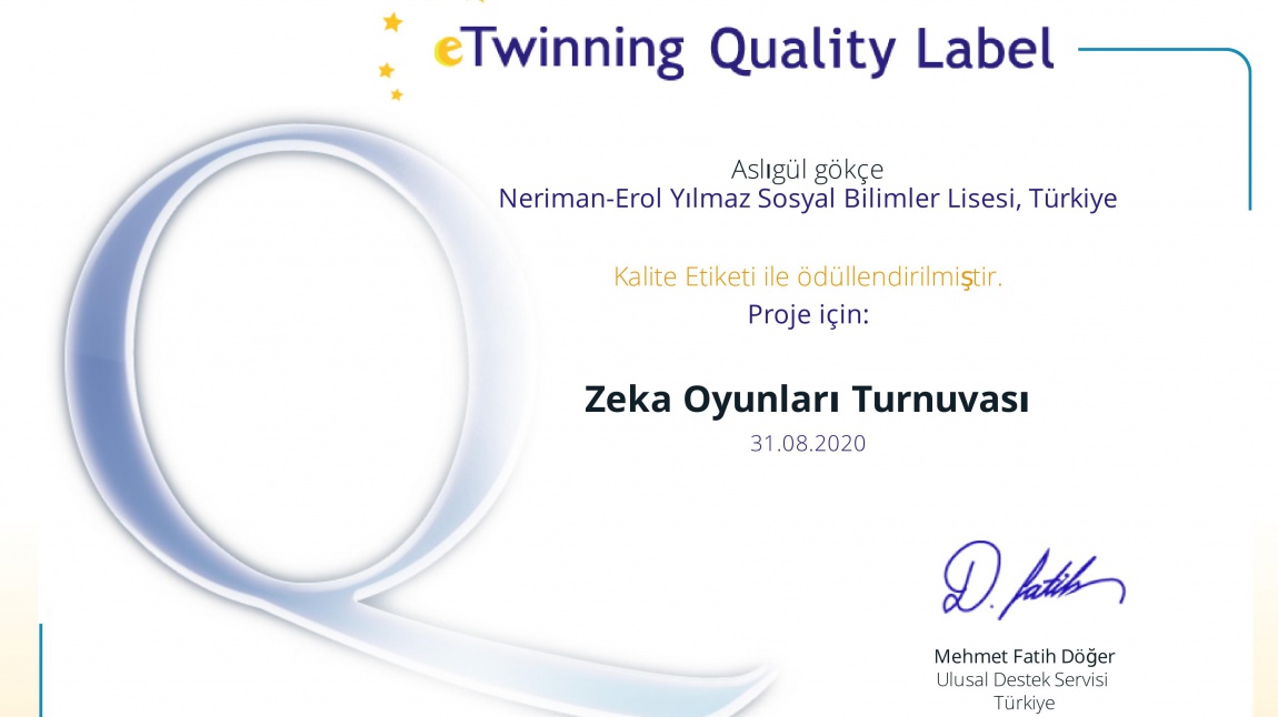 Zeka Oyunları Turnuvası Projemiz